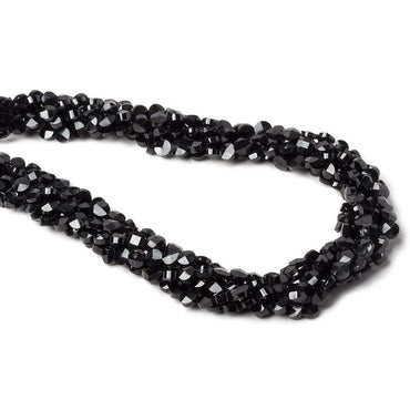 4mm Black Spinel faceted coin beads 14 inch 94 beads (ONLINE ORDER ONLY)