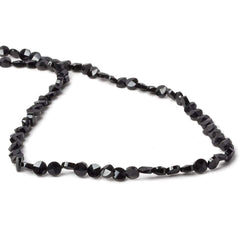 4mm Black Spinel faceted coin beads 14 inch 94 beads (ONLINE ORDER ONLY)