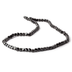 4mm Black Spinel micro faceted cubes 12 inch 80 beads (ONLINE ORDER ONLY)