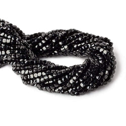 4mm Black Spinel micro faceted cubes 12 inch 80 beads (ONLINE ORDER ONLY)