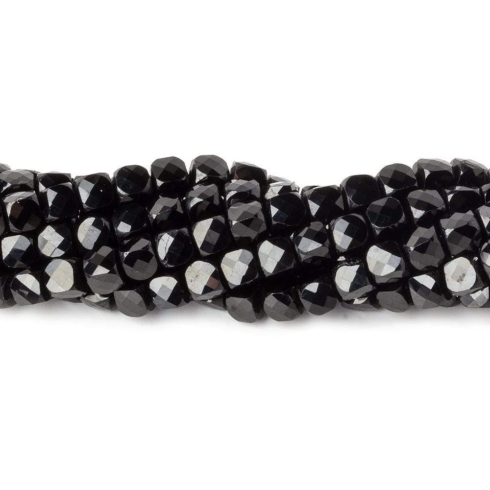 4mm Black Spinel micro faceted cubes 12 inch 80 beads (ONLINE ORDER ONLY)