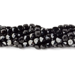 4mm Black Spinel micro faceted cubes 12 inch 80 beads (ONLINE ORDER ONLY)