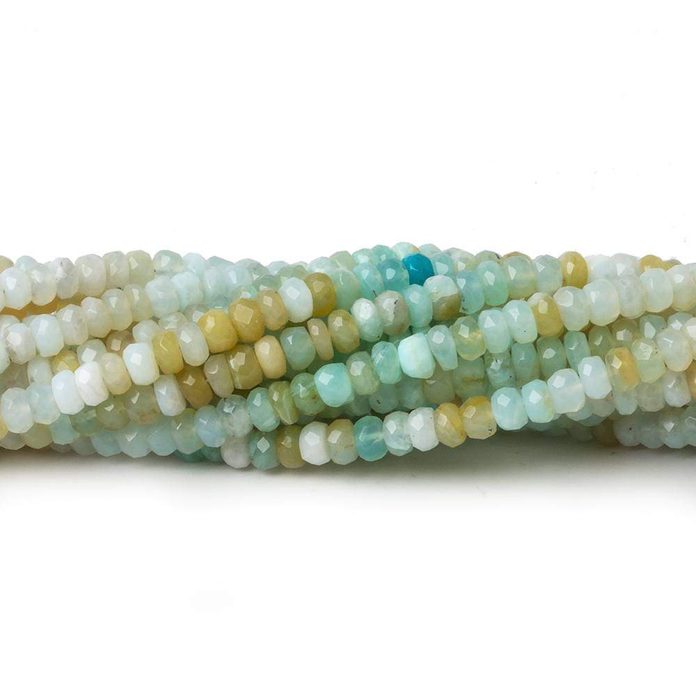 3mm Blue Peruvian Opal Faceted Rondelles 14 inch 140 Beads (ONLINE ORDER ONLY)