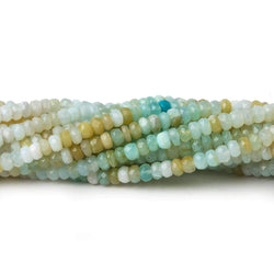 3mm Blue Peruvian Opal Faceted Rondelles 14 inch 140 Beads (ONLINE ORDER ONLY)