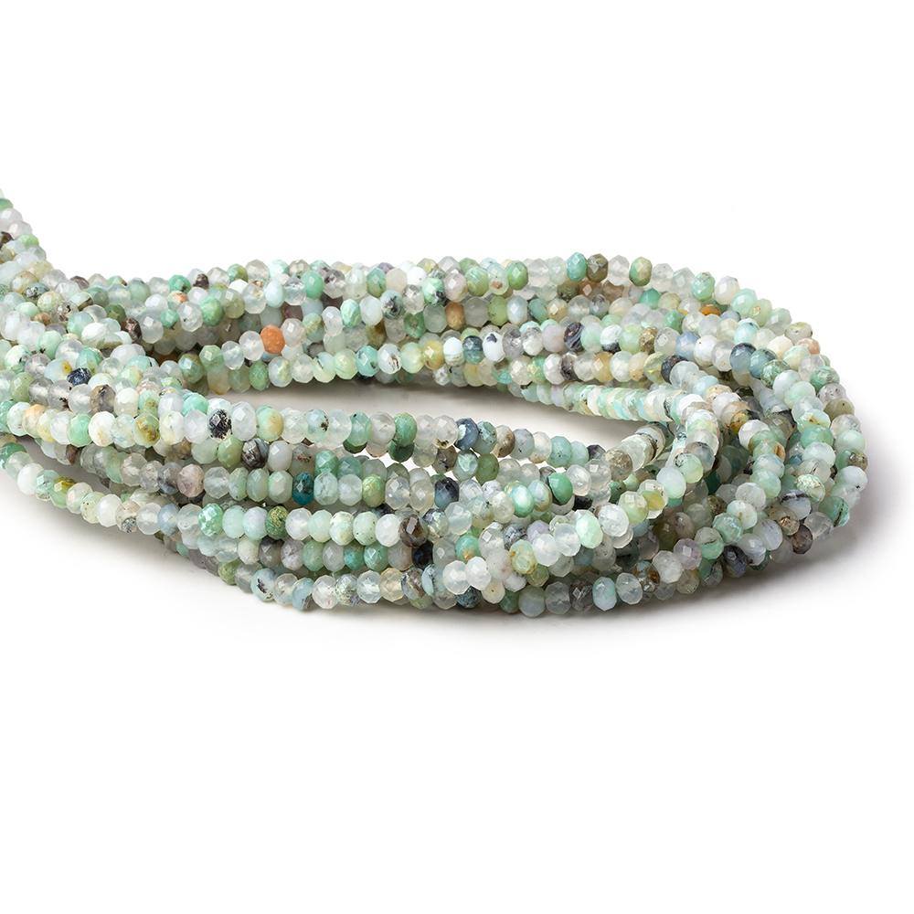 4mm Blue Peruvian Opal micro faceted rondelle beads 16 inch 143 pieces AA (ONLINE ORDER ONLY)