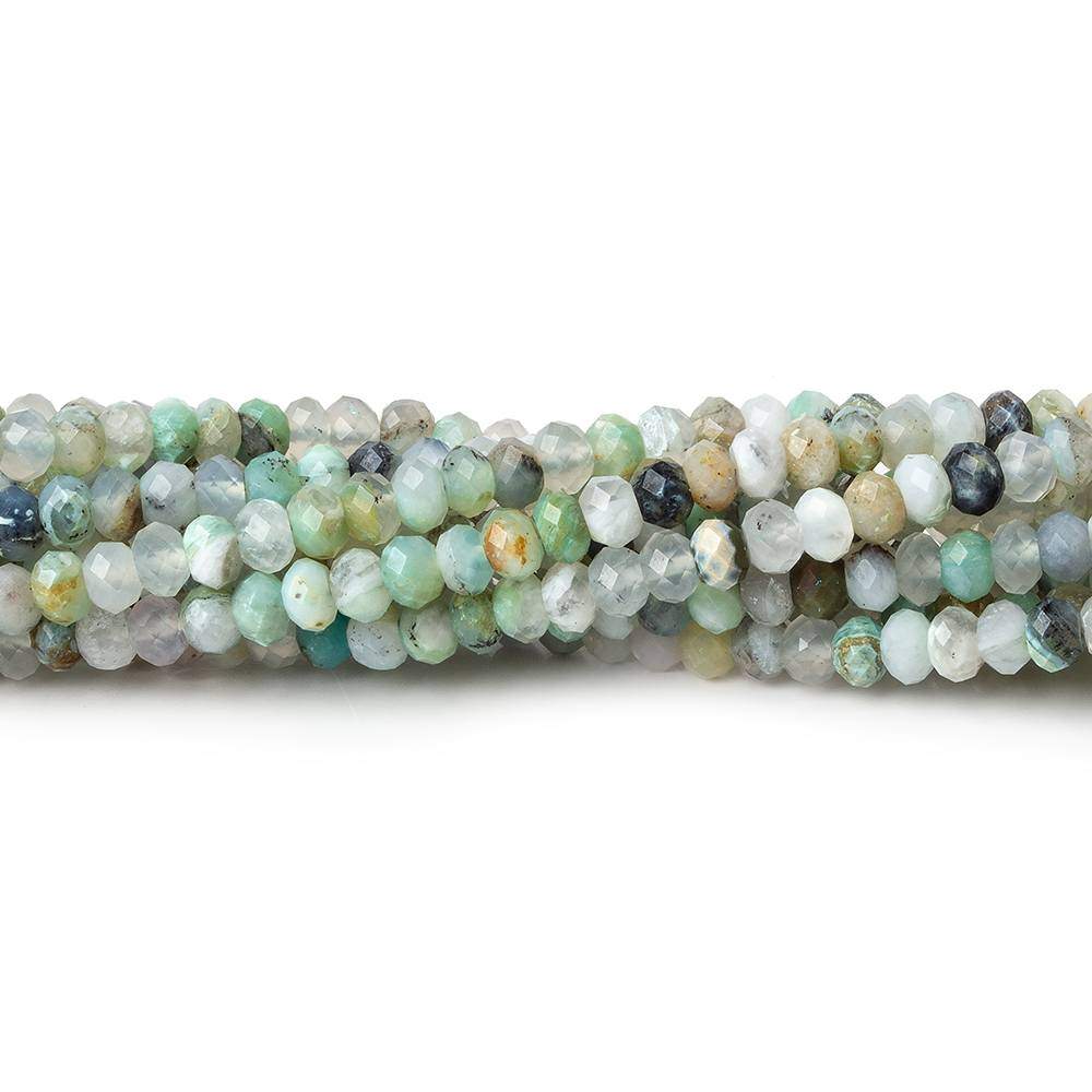 4mm Blue Peruvian Opal micro faceted rondelle beads 16 inch 143 pieces AA (ONLINE ORDER ONLY)