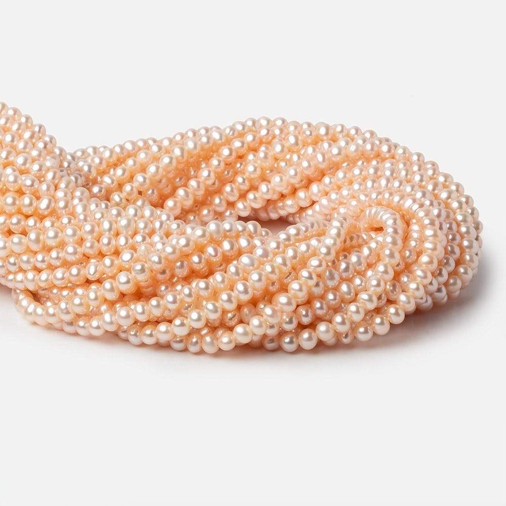 4.5x4mm Peach Off Round Freshwater Pearls 15 inch 100 pieces (ONLINE ORDER ONLY)