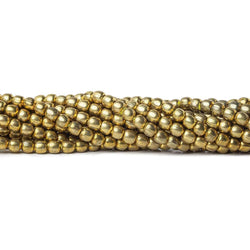4mm Brass Plain Round Beads 48 beads 8 inch (ONLINE ORDER ONLY)