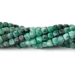 4mm Brazilian Emerald Micro Faceted Cube Beads 12.5 inch 84 pieces (ONLINE ORDER ONLY)