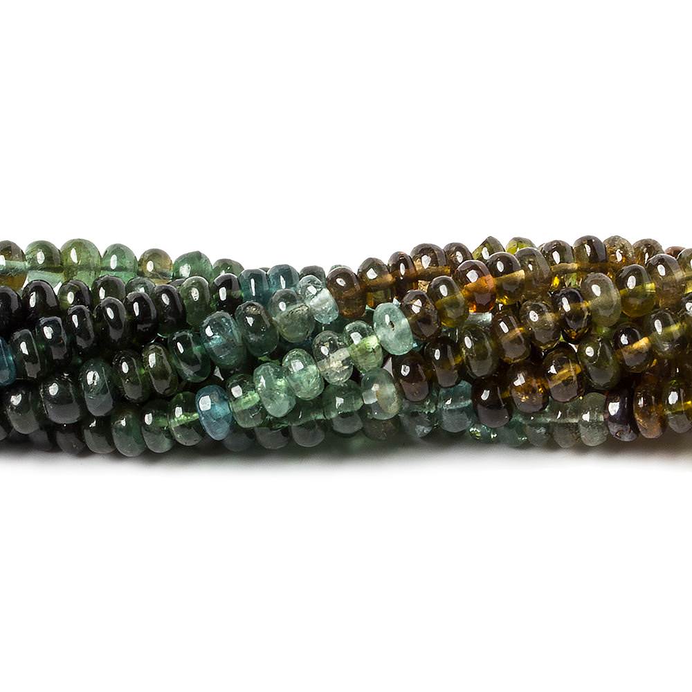 4mm Brown and Green Tourmaline plain rondelle beads 13 inch 136 pieces (ONLINE ORDER ONLY)