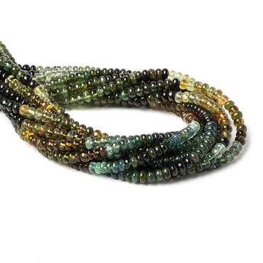 4mm Brown and Green Tourmaline plain rondelle beads 13 inch 136 pieces (ONLINE ORDER ONLY)