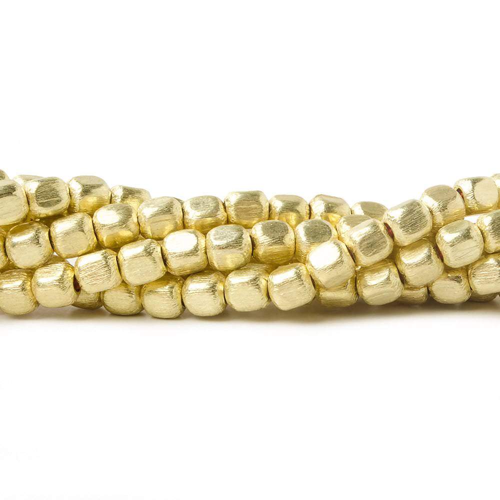 4mm Brushed Cube Beads with Rounded Corners (ONLINE ORDER ONLY)