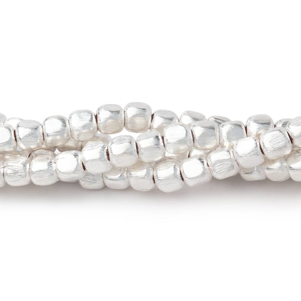 4mm Brushed Cube Beads with Rounded Corners (ONLINE ORDER ONLY)