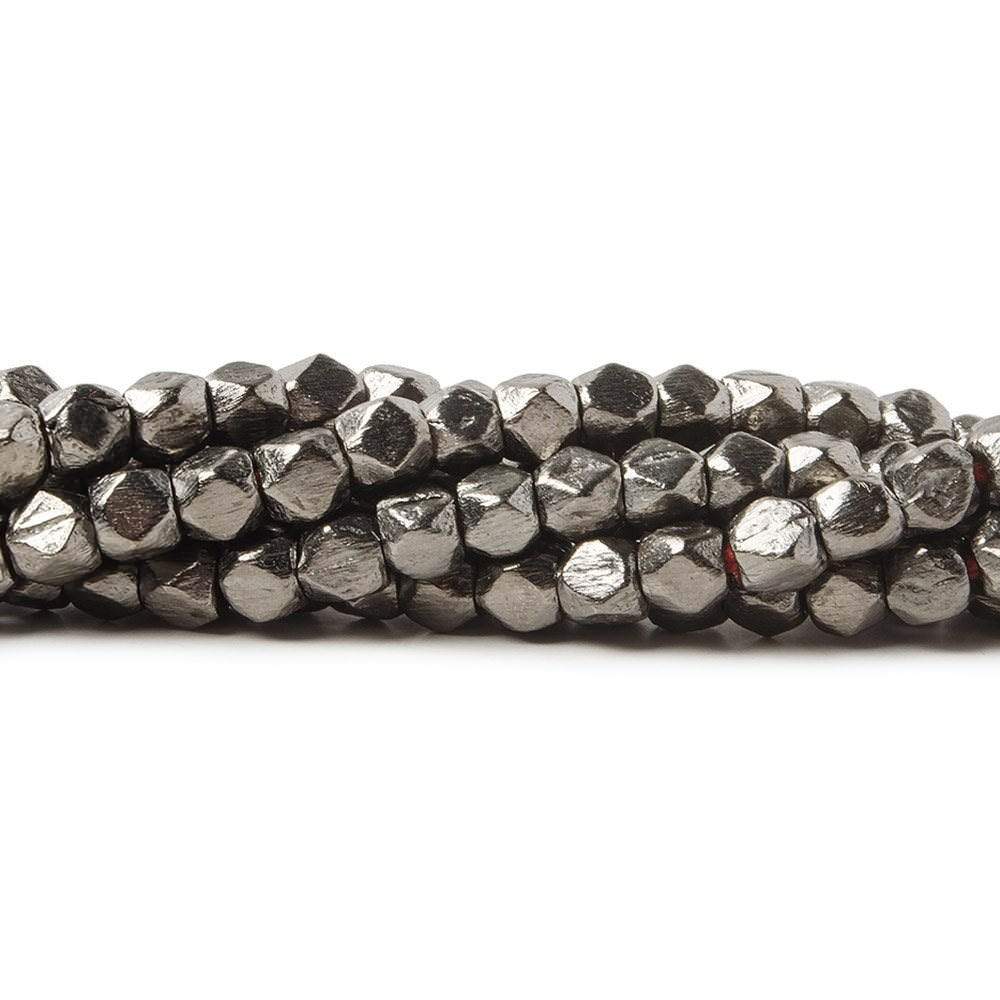 4mm Brushed Hand Cut Nugget Beads 8 inch 47 pieces (ONLINE ORDER ONLY)