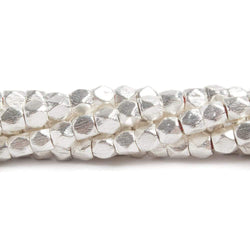 4mm Brushed Hand Cut Nugget Beads 8 inch 47 pieces (ONLINE ORDER ONLY)