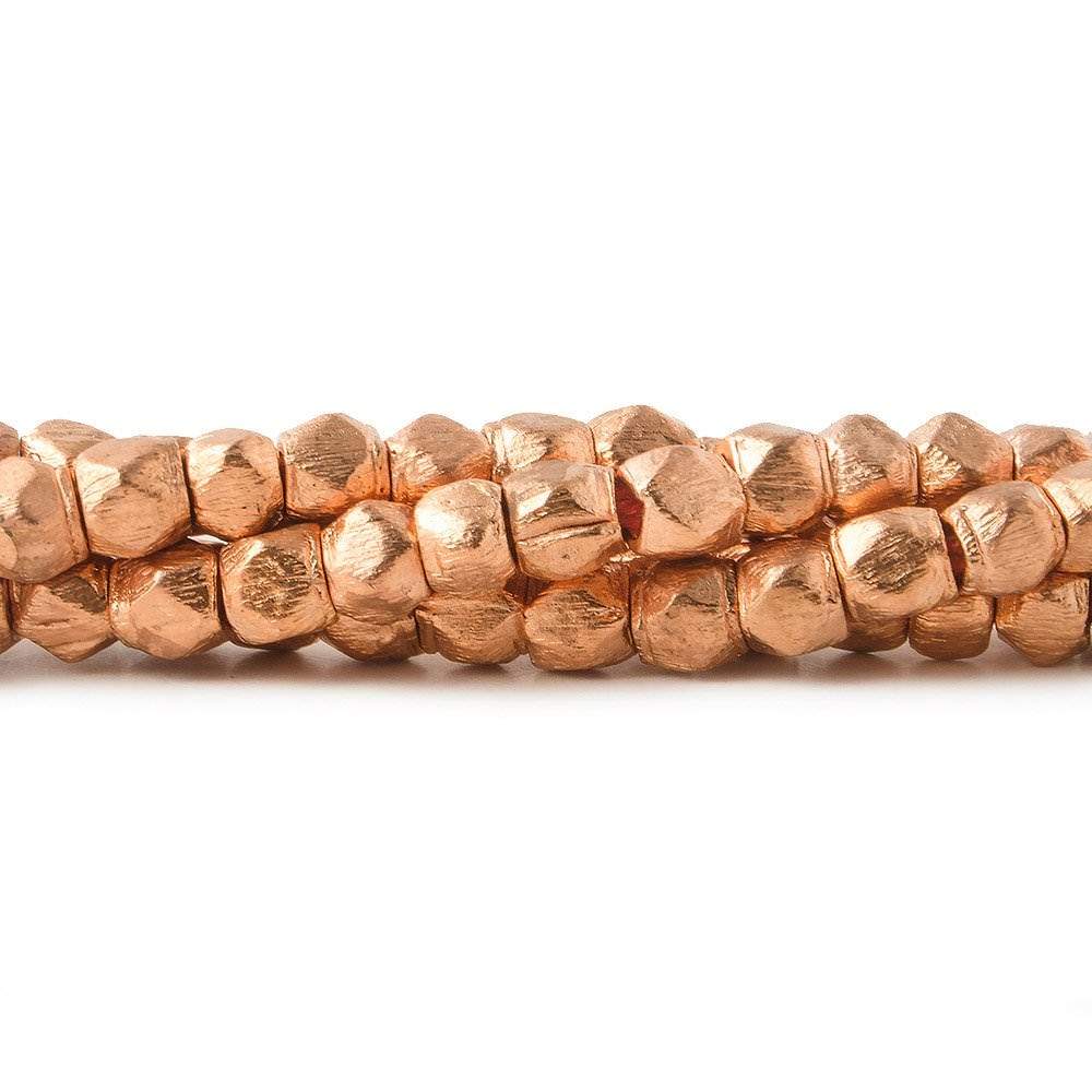 4mm Brushed Hand Cut Nugget Beads 8 inch 47 pieces (ONLINE ORDER ONLY)