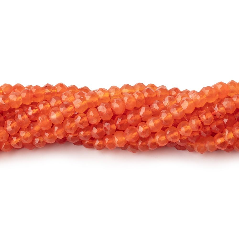4mm Carnelian Faceted Rondelle Beads 13.25 inches 115 pieces (ONLINE ORDER ONLY)