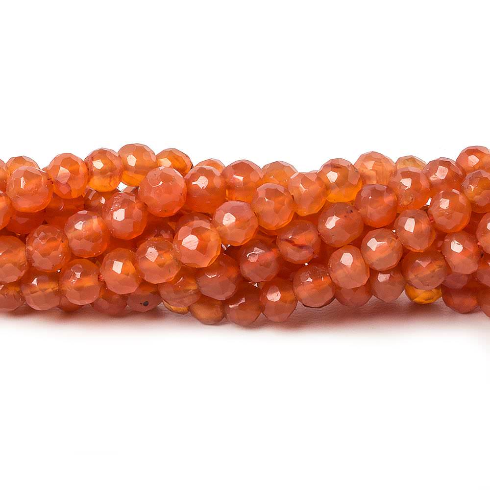 4.5mm Carnelian faceted round beads 13.25 inch 85 pieces (ONLINE ORDER ONLY)