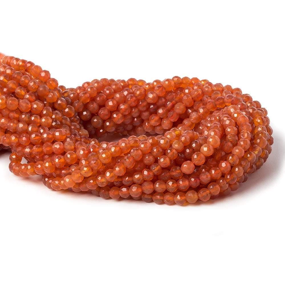 4.5mm Carnelian faceted round beads 13.25 inch 85 pieces (ONLINE ORDER ONLY)