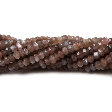 4mm Chocolate Moonstone faceted rondelle beads 13 inch 115 pieces AA Grade (ONLINE ORDER ONLY)