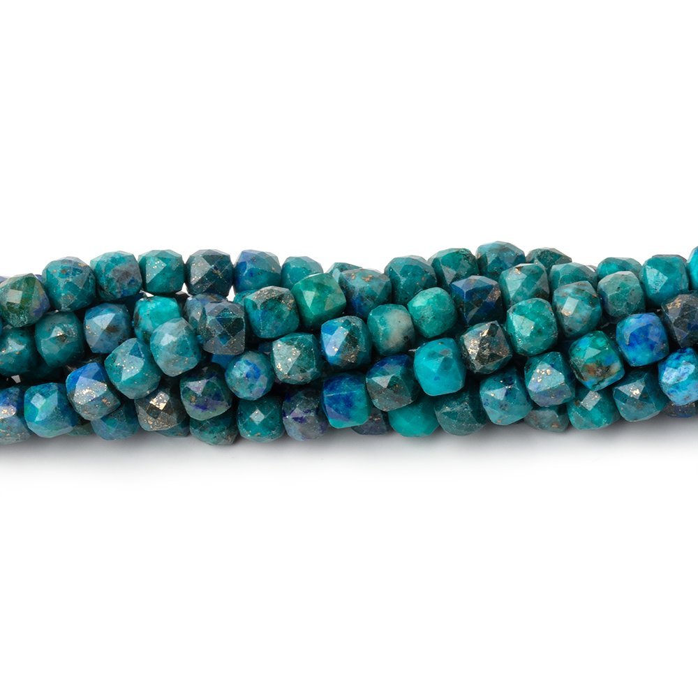 4mm Chrysocolla Micro Faceted Cube Beads 12.5 inch 138 pieces A (ONLINE ORDER ONLY)