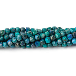 4mm Chrysocolla Micro Faceted Cube Beads 12.5 inch 138 pieces A (ONLINE ORDER ONLY)