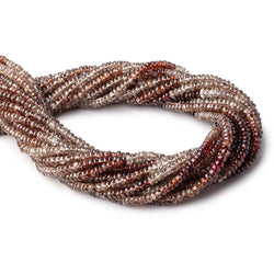 4mm Cognac and Champagne Zircon Plain Rondelle Beads 13.25 inch 154 pieces (ONLINE ORDER ONLY)