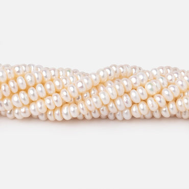 4mm Cream Center Drilled Button Freshwater Pearls 15 inch 140 pieces AA (ONLINE ORDER ONLY)