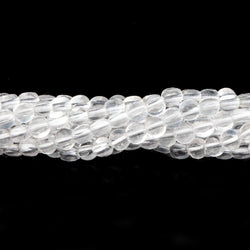 4mm Crystal Quartz checkerboard calibrated faceted coins 12.5 inch 78 beads AAA (ONLINE ORDER ONLY)