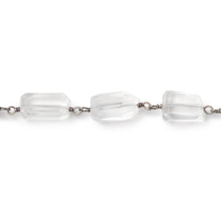 4mm Crystal Quartz Faceted Nuggets on Black Gold over .925 Silver Chain (ONLINE ORDER ONLY)