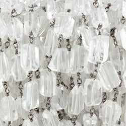 4mm Crystal Quartz Faceted Nuggets on Black Gold over .925 Silver Chain (ONLINE ORDER ONLY)