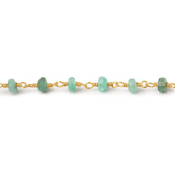 4mm Emerald Faceted Rondelle Beads on Vermeil Chain (ONLINE ORDER ONLY)