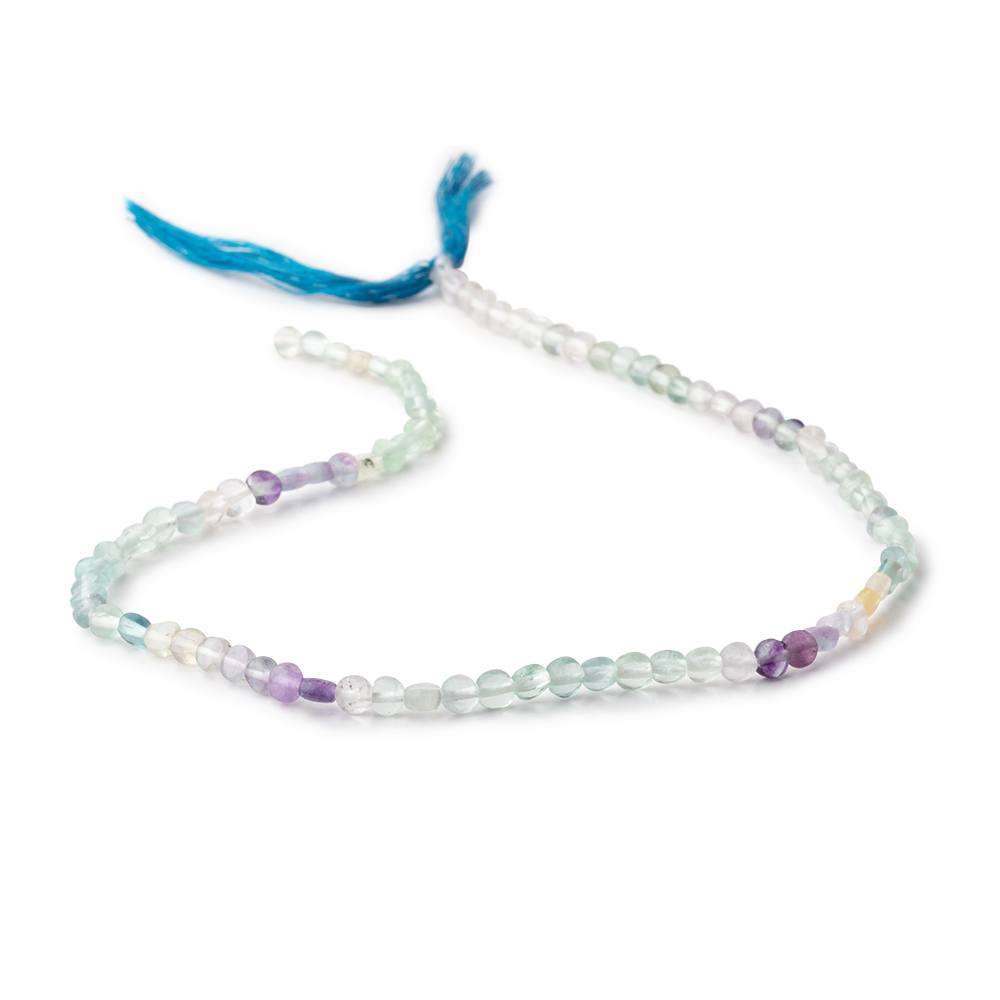 4mm Fluorite Checkerboard Faceted Calibrated Coin Beads 12.25 inch 85 pieces (ONLINE ORDER ONLY)