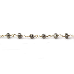 4mm Gold plated Pyrite & Pyrite Gold Chain by the foot 35 pieces (ONLINE ORDER ONLY)