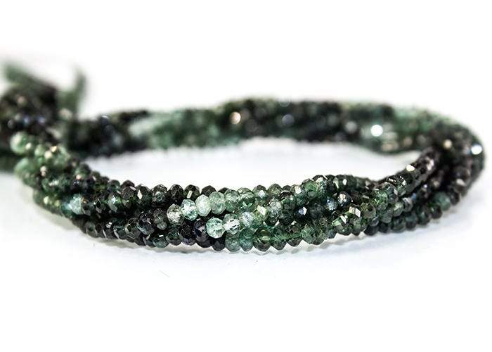 4mm Green Variegated Tourmaline Faceted Rondelles 13.5 inches 154pcs/string (ONLINE ORDER ONLY)