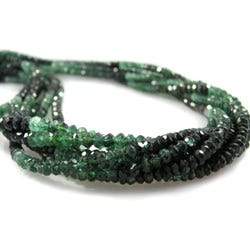 4mm Green Variegated Tourmaline Faceted Rondelles 13.5 inches 154pcs/string (ONLINE ORDER ONLY)