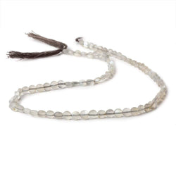 4mm Grey Moonstone checkerboard calibrated faceted coins 12.5 inch 85 beads AAA (ONLINE ORDER ONLY)