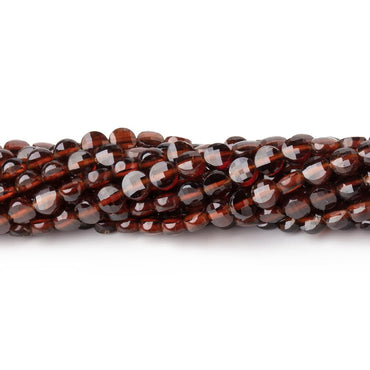 4mm Hessonite Garnet Checkerboard Faceted Calibrated Coins 12.5 inch 84 Beads AA (ONLINE ORDER ONLY)