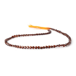 4mm Hessonite Garnet Checkerboard Faceted Calibrated Coins 12.5 inch 84 Beads AA (ONLINE ORDER ONLY)