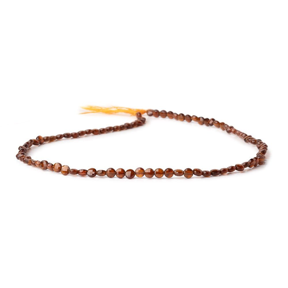 4mm Hessonite Garnet Checkerboard Faceted Calibrated Coins 12.5 inch 87 Beads AA (ONLINE ORDER ONLY)