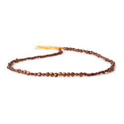 4mm Hessonite Garnet Checkerboard Faceted Calibrated Coins 12.5 inch 87 Beads AA (ONLINE ORDER ONLY)