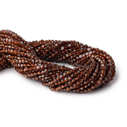 4mm Hessonite Garnet Checkerboard Faceted Calibrated Coins 12.5 inch 87 Beads AA (ONLINE ORDER ONLY)