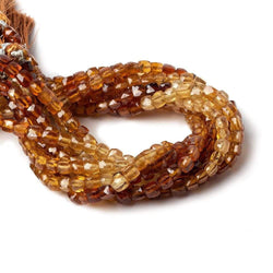 4mm Hessonite Garnet Faceted Cube Beads 8 inch 48 pieces (ONLINE ORDER ONLY)