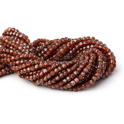 4mm Hessonite Garnet Micro Faceted Cube Beads 12 inch 75 pieces (ONLINE ORDER ONLY)