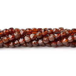 4mm Hessonite Garnet Micro Faceted Cube Beads 12 inch 75 pieces (ONLINE ORDER ONLY)