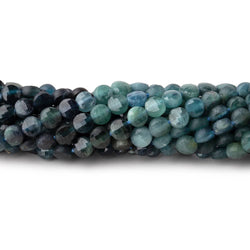 4mm Indicolite Blue Tourmaline Checkerboard Calibrated Faceted Coins 12.5 inch 85 pieces AA (ONLINE ORDER ONLY)