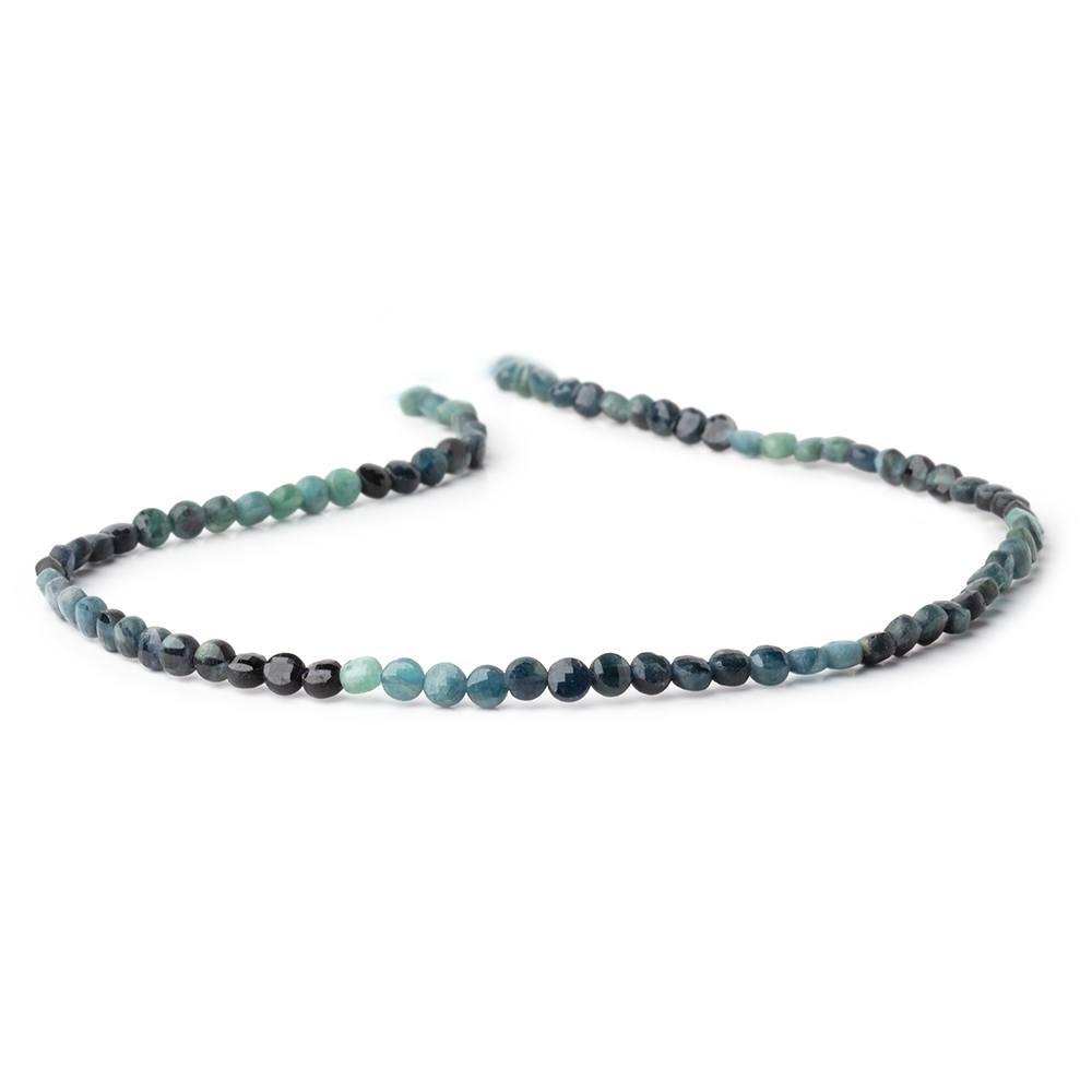 4mm Indicolite Tourmaline Checkerboard Faceted Calibrated Coins 12.25 inch 82 Beads (ONLINE ORDER ONLY)