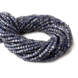 4mm Iolite micro faceted cubes 12 inch 80 beads (ONLINE ORDER ONLY)