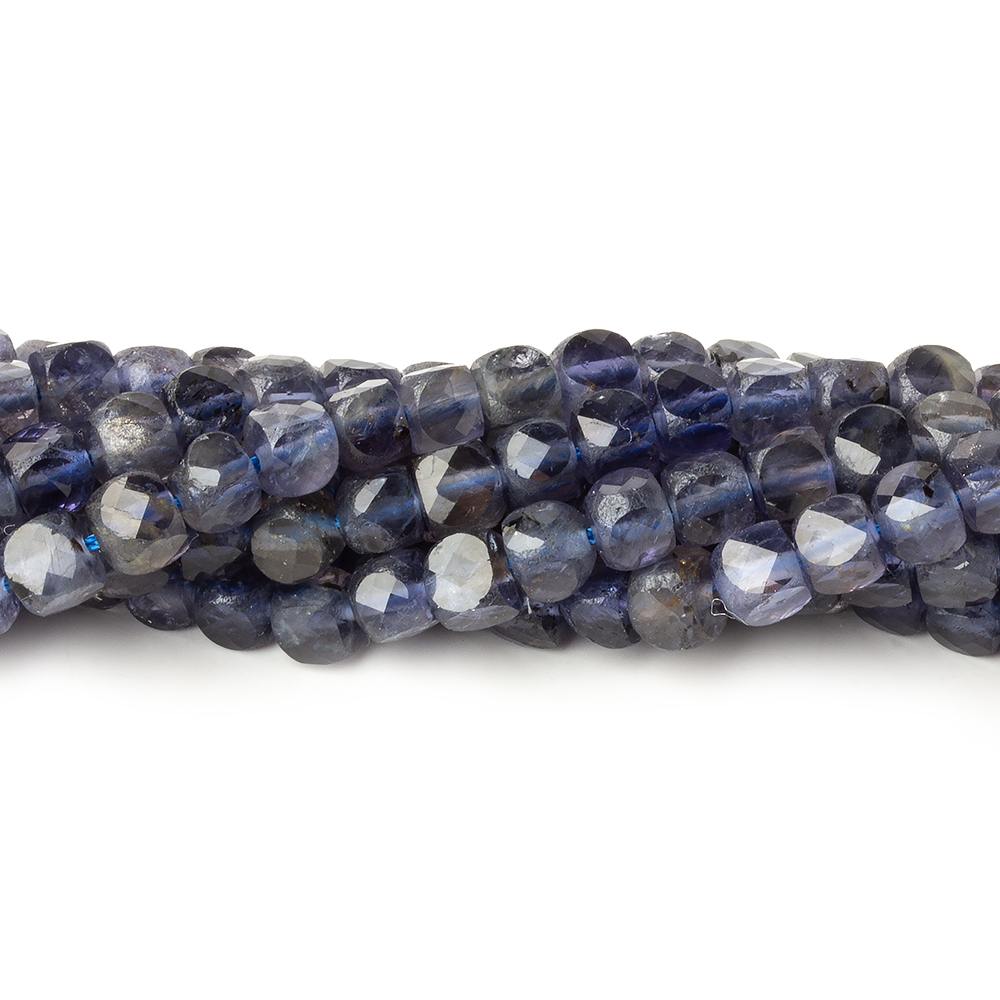 4mm Iolite micro faceted cubes 12 inch 80 beads (ONLINE ORDER ONLY)