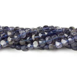 4mm Iolite micro faceted cubes 12 inch 80 beads (ONLINE ORDER ONLY)